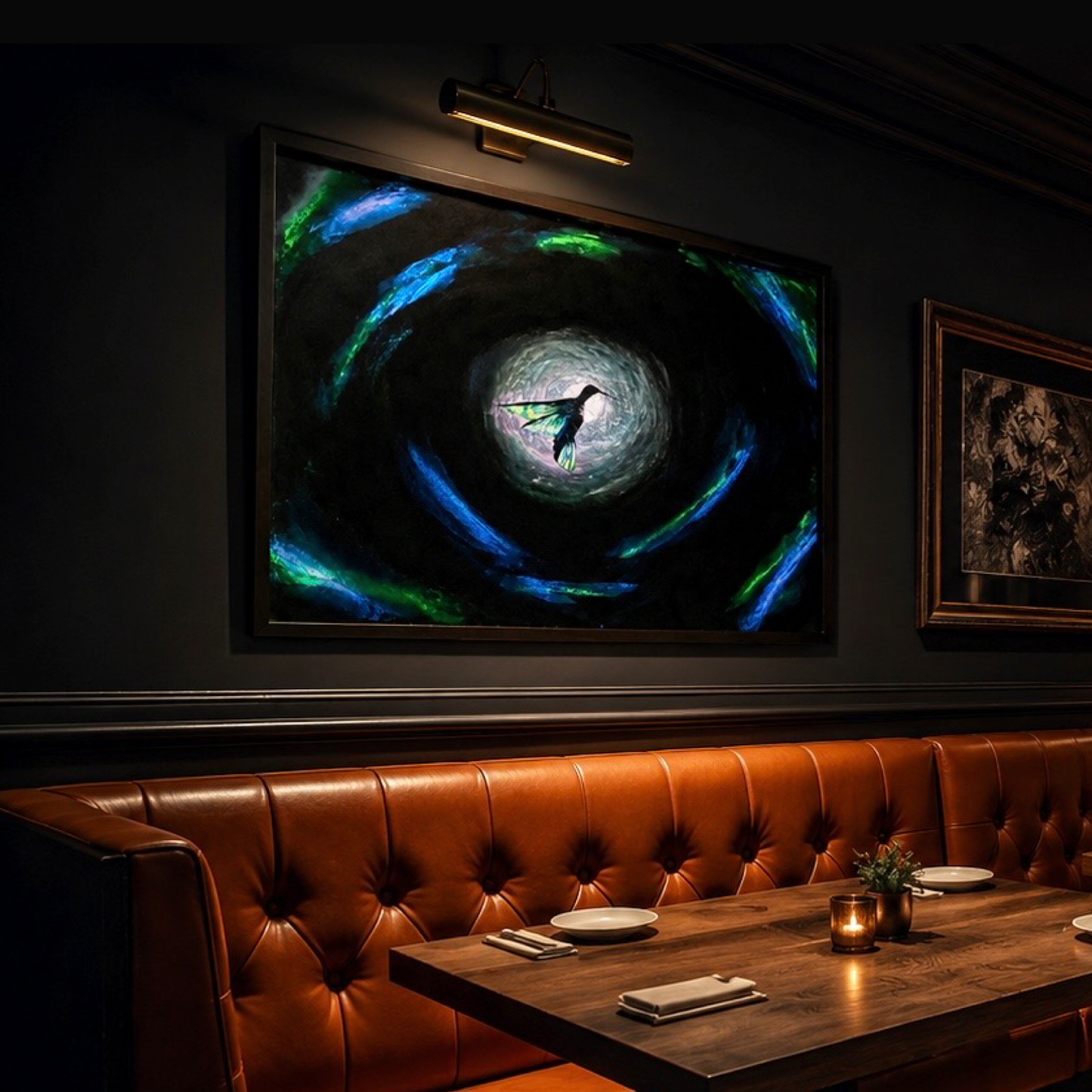 “Good Fortune Hummingbird” Glowing Canvas