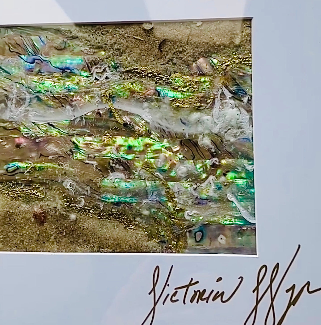 Bio-Luminescent Mother Of Pearl Seascape (16” x 20”)
