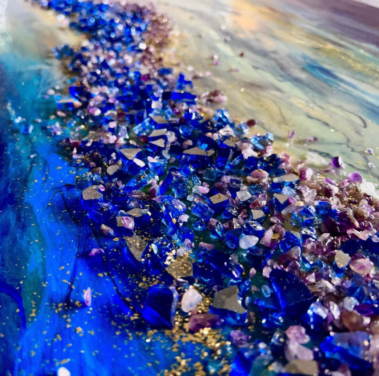 “Cobalt & Gold” Glowing Art (2ft. x 4ft.)