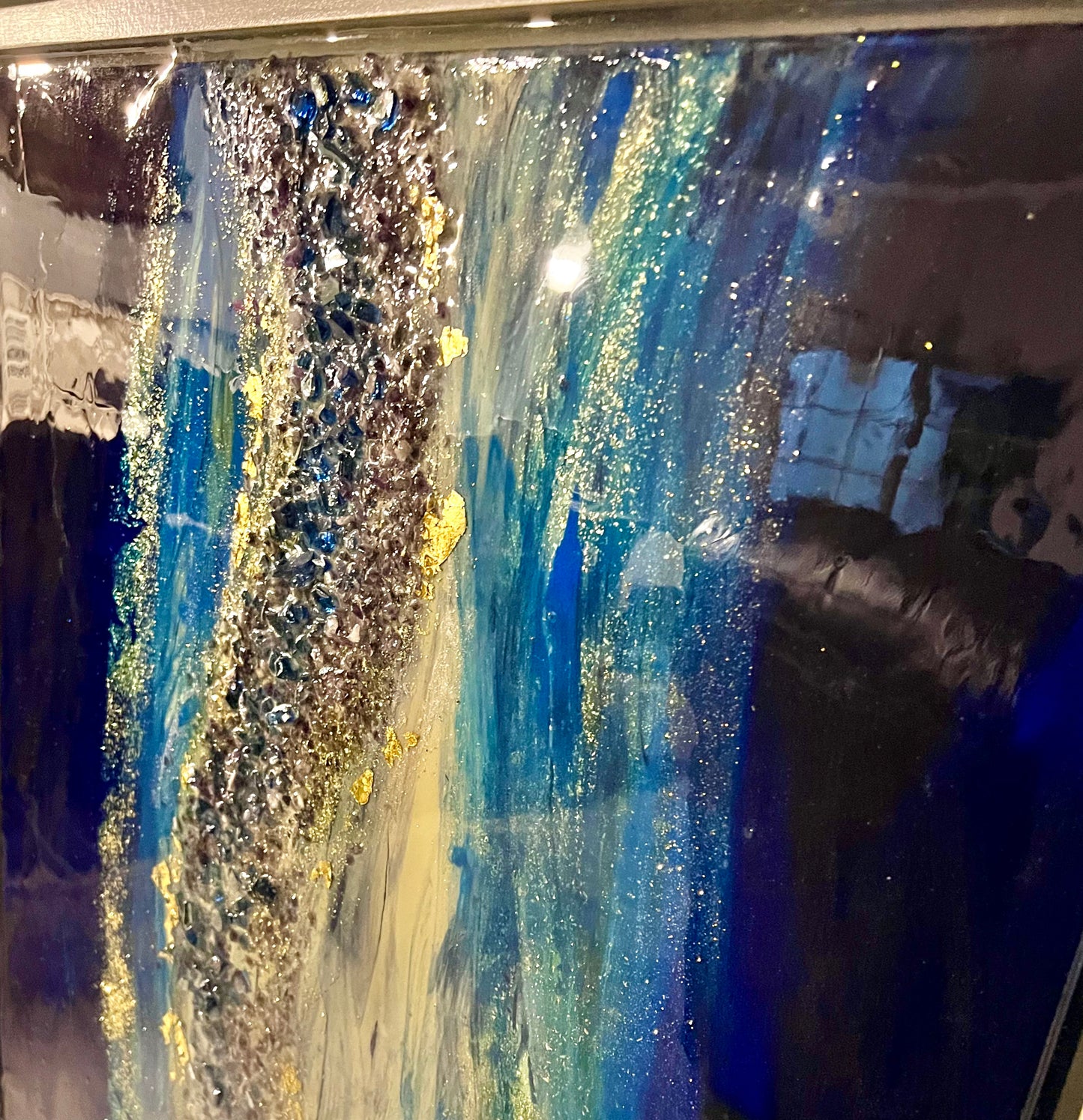 “Cobalt & Gold” Glowing Art (2ft. x 4ft.)