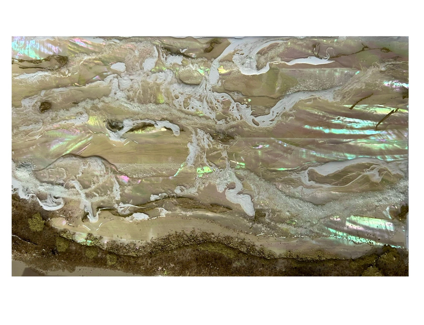 Bio-Luminescent Mother Of Pearl Seascape (16” x 20”)