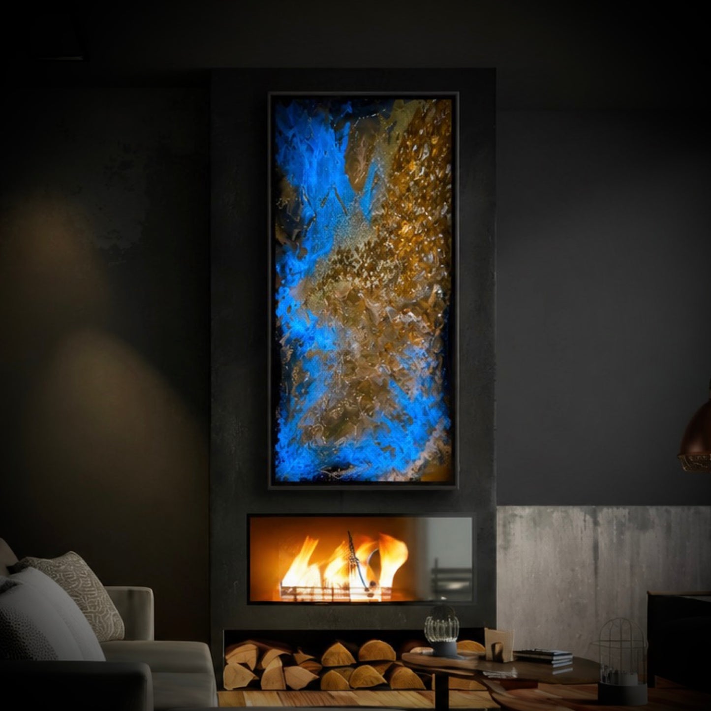 “Golden Sea”  Glowing Art (2ft. x 4ft.)