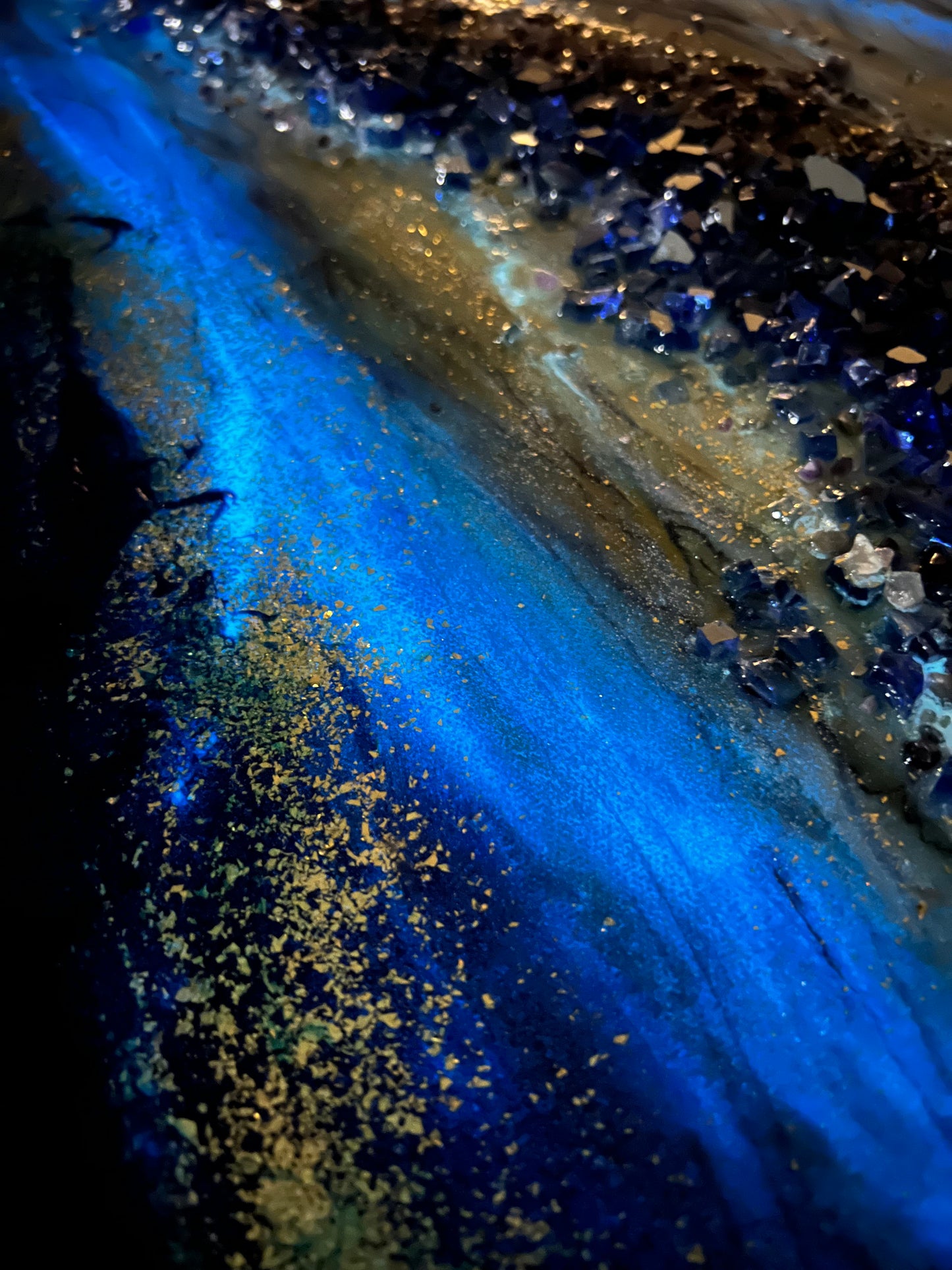 “Cobalt & Gold” Glowing Art (2ft. x 4ft.)