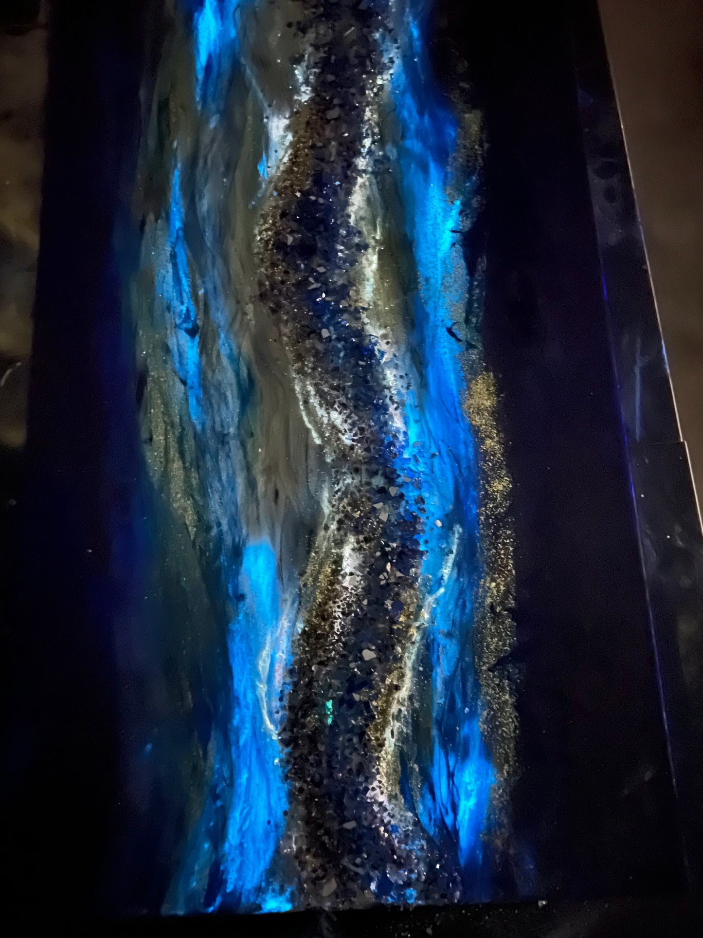 “Cobalt & Gold” Glowing Art (2ft. x 4ft.)